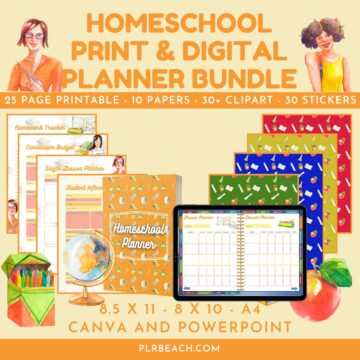 Commercial use homeschool planner.