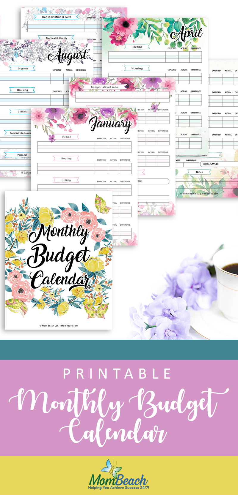 Free Printable Budgeting Monthly Calendar - Mom Beach