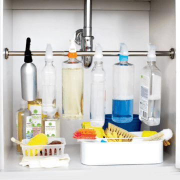 under the sink organizing