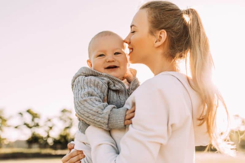 Woman with child.