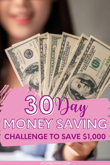 30 day money saving challenge pinterest pin.