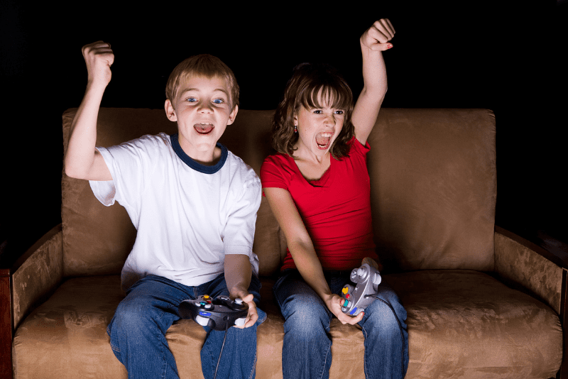 11-Year-Old kids palying games