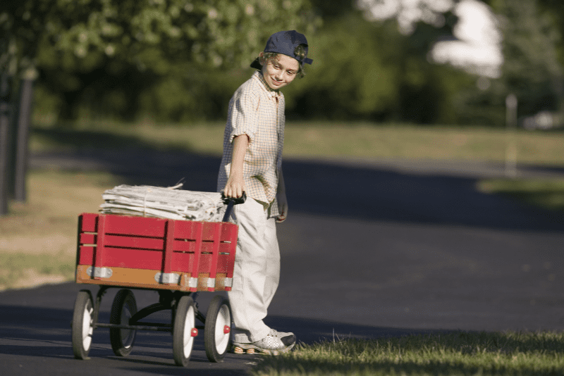 11 year old kid delivering newspaper