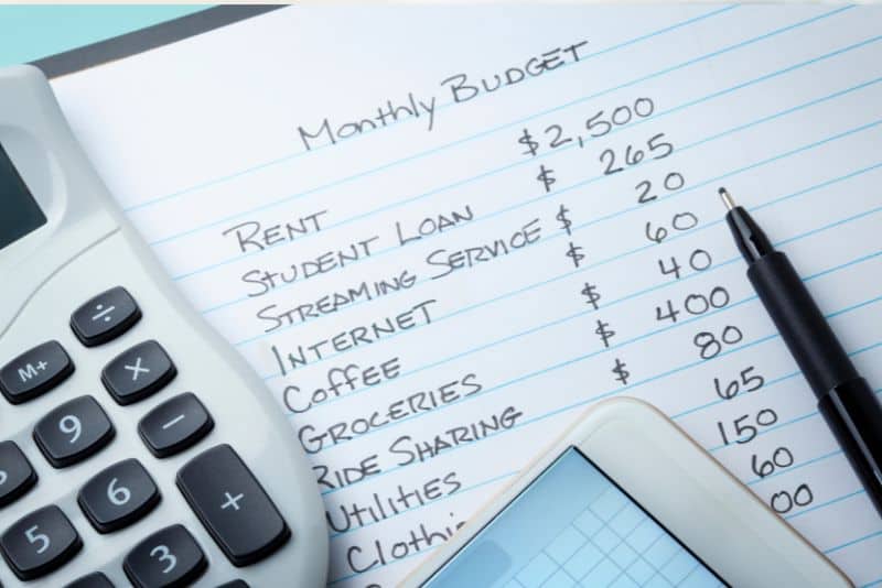 month budget list