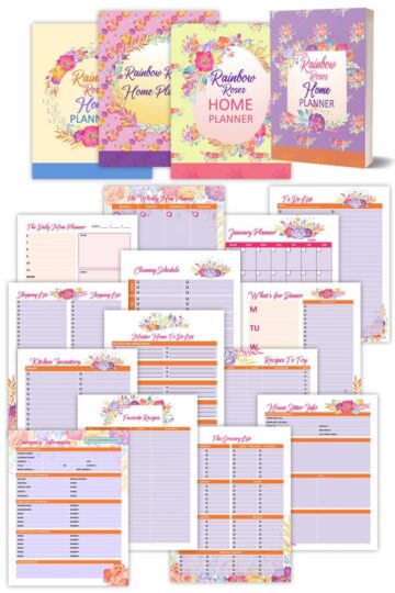 Rainbow roses planner