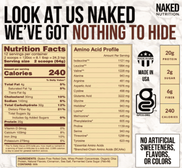 Naked Nutrition Facts.