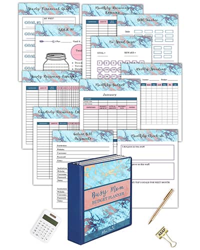 Get this Busy Mom Budget Planner with all the cute template sheets to help you budget. 