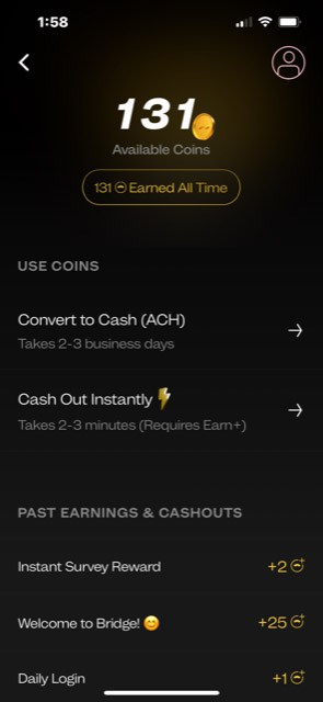 bridge money cash out