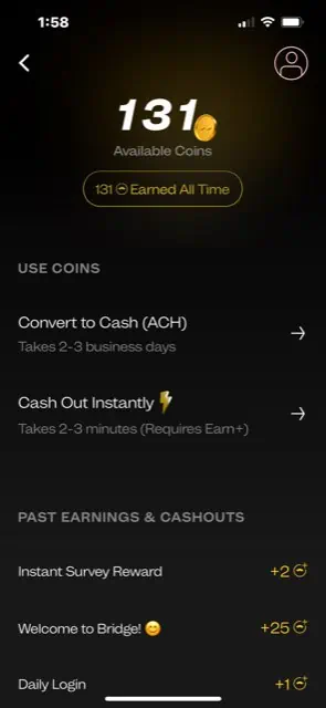 Bridge Money App - Earn cash back with your debit card! (Review + FREE $1 Instantly) 7 bridge money cash out