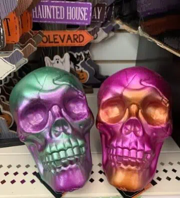 Spooky metallic skulls found at the Dollar Tree