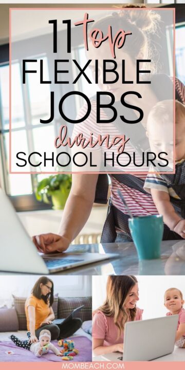 Flexible jobs for moms Pinterest pin.