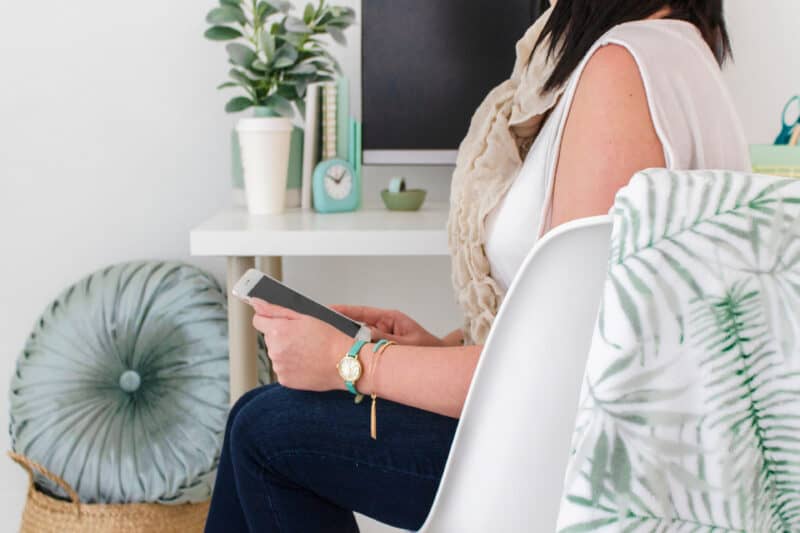 Like this woman, you can earn free money from your phone while just sitting in a chair at home. 