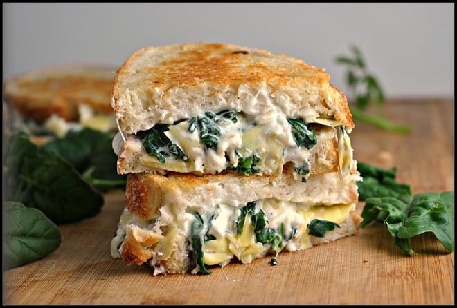 spinach artichoke melts