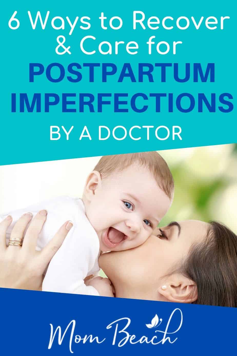 Postpartum care after birth recovery can be difficult. In this article, a licensed doctor features 6 postpartum imperfections and how to care for them. Post partum recovery is tough when you are just trying to bond with your baby. There are lots of feelings you can have. We also cover recovery kits and packages as well. #postpartumcare #postpartumcarerecovery #postpartumafterbirthrecovery