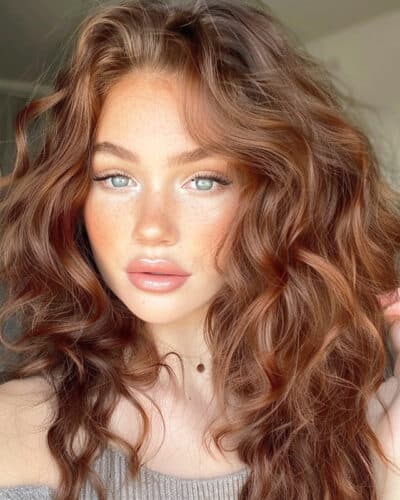 Red head with big hair.