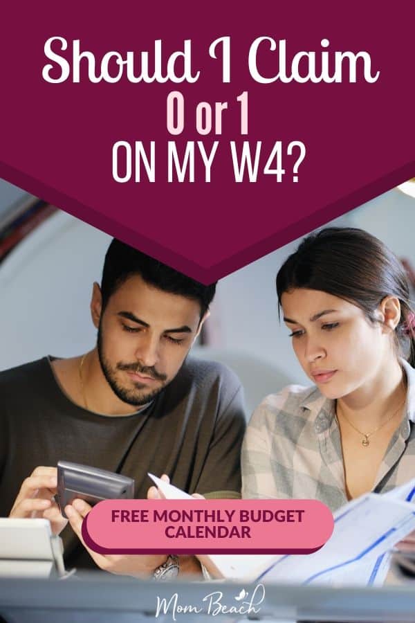 Should you claim 0 or 1 on your W4 for taxes? This article helps you understand when to claim 0 and when to claim 1 allowances on your W4! These are tips can maximize your tax return so you can avoid paying too much on taxes. #claim0or1onw4 #taxes #taxtips #taxadvice #taxseason #taxhelp