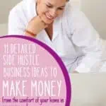 Woman making money online in her pjs.