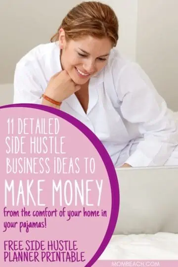 Woman making money online in her pjs.
