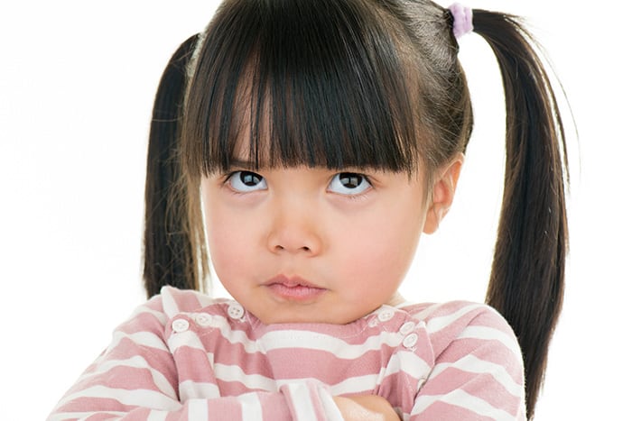 strong willed child eye rolling girl