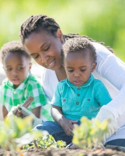 Gardening with mom.