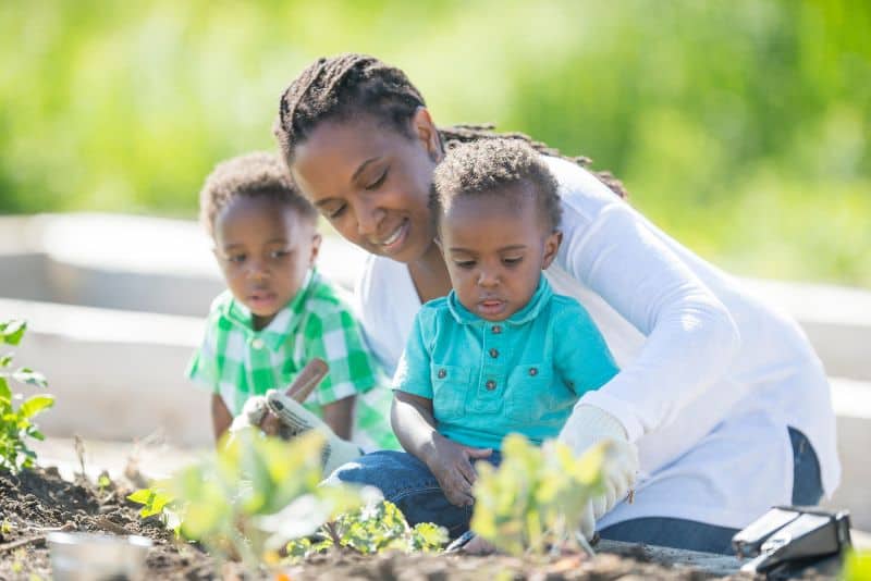 Gardening with mom.