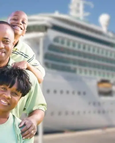 Family on a cruise having fun.