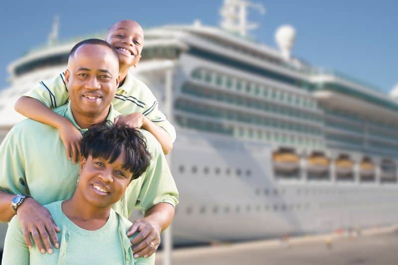 Family on a cruise having fun.