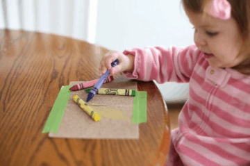 Coloring on Sandpaper Activity for Toddlers