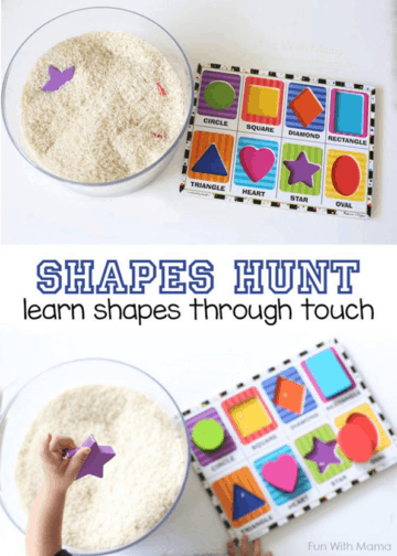 Shapes Activity Hunt Sensory Bin