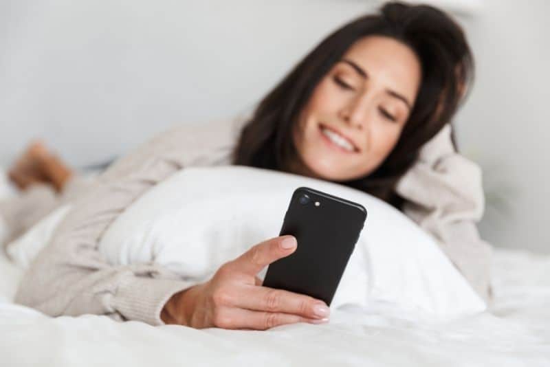Woman testing an app w