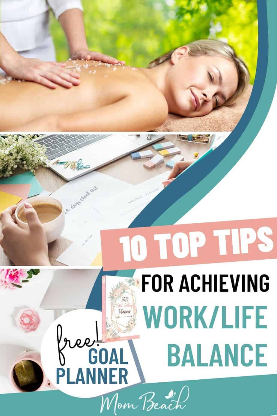 Achieving an awesome work-life balance can be difficult! With these top 10 tips, you can get work life balance easily. There are so many ways women can use these tips and hacks for balance in work and life. Keep your rewarding career and have a wonderful home life too with your children. #worklifebalance #worklifebalancetips #worklifebalancewomen #worklifebalancemoms #mompreneur